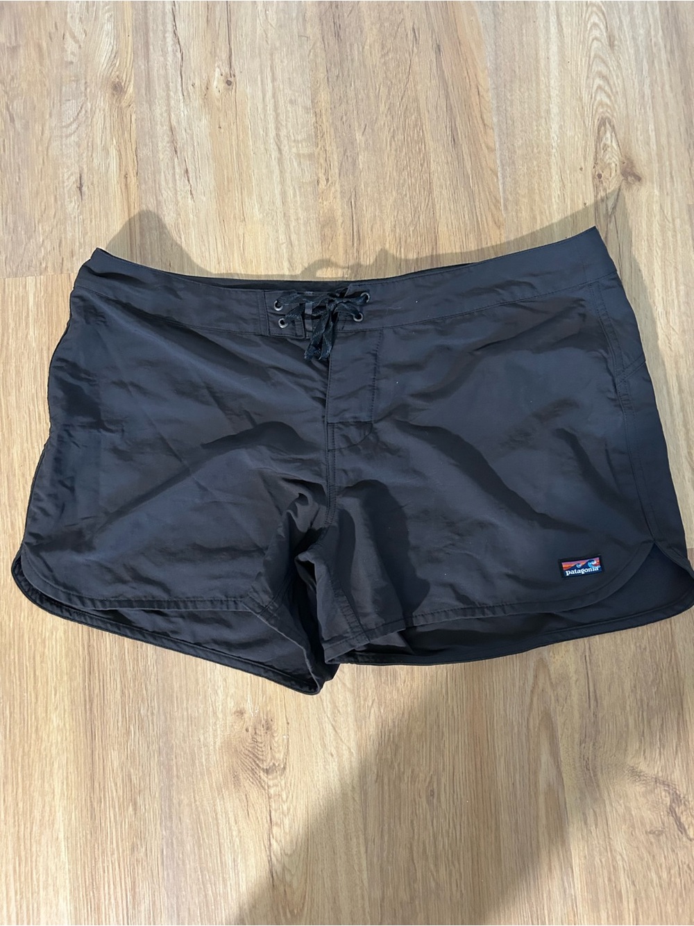 Patagonia Black Athletic Boardshorts with Lace-Up Waist